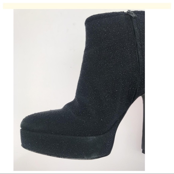 BARNEYS NEW YORK METALLIC BLACK BOOTIES ANKLE - Picture 4 of 7